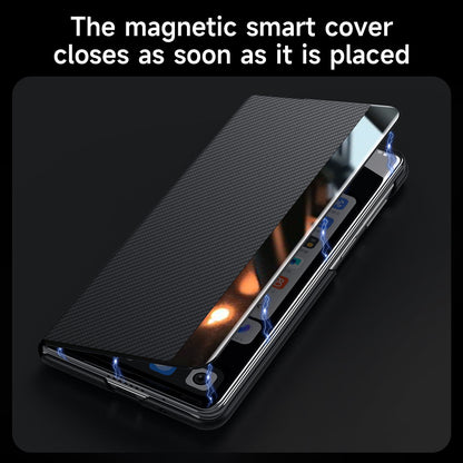 Luxurious Leather Cover With Magnetic Coil & Card Holder For Galaxy Z Fold 7/6/5/4