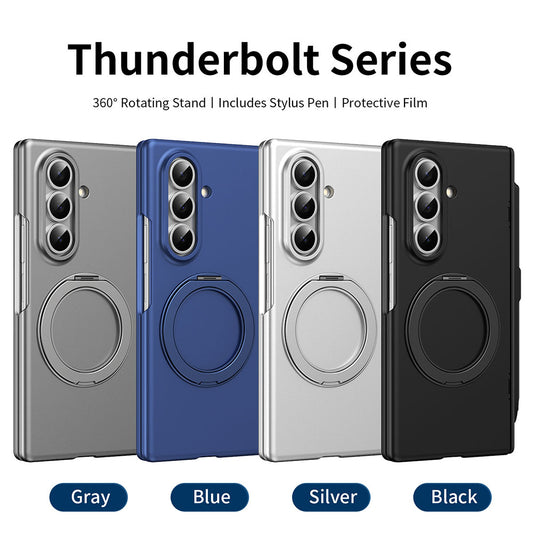 Magnetic Rotating Stand Integrated Phone Case with Film Protection For Samsung Galaxy Z Fold