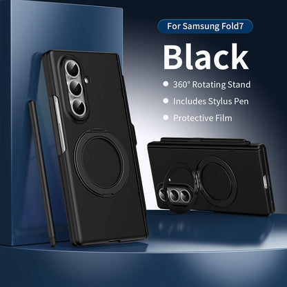 Magnetic Rotating Stand Integrated Phone Case with Film Protection For Samsung Galaxy Z Fold
