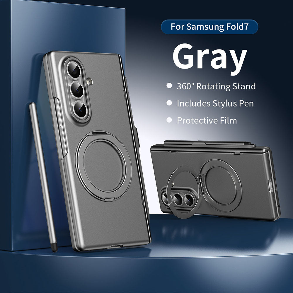 Magnetic Rotating Stand Integrated Phone Case with Film Protection For Samsung Galaxy Z Fold