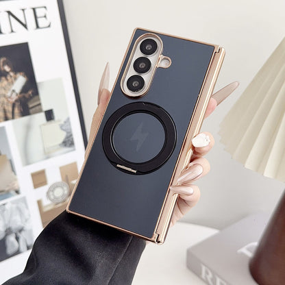 Magnetic Electroplated Rotating Stand Phone Case For Samsung Galaxy Z Fold
