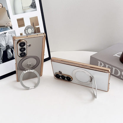 Magnetic Electroplated Rotating Stand Phone Case For Samsung Galaxy Z Fold