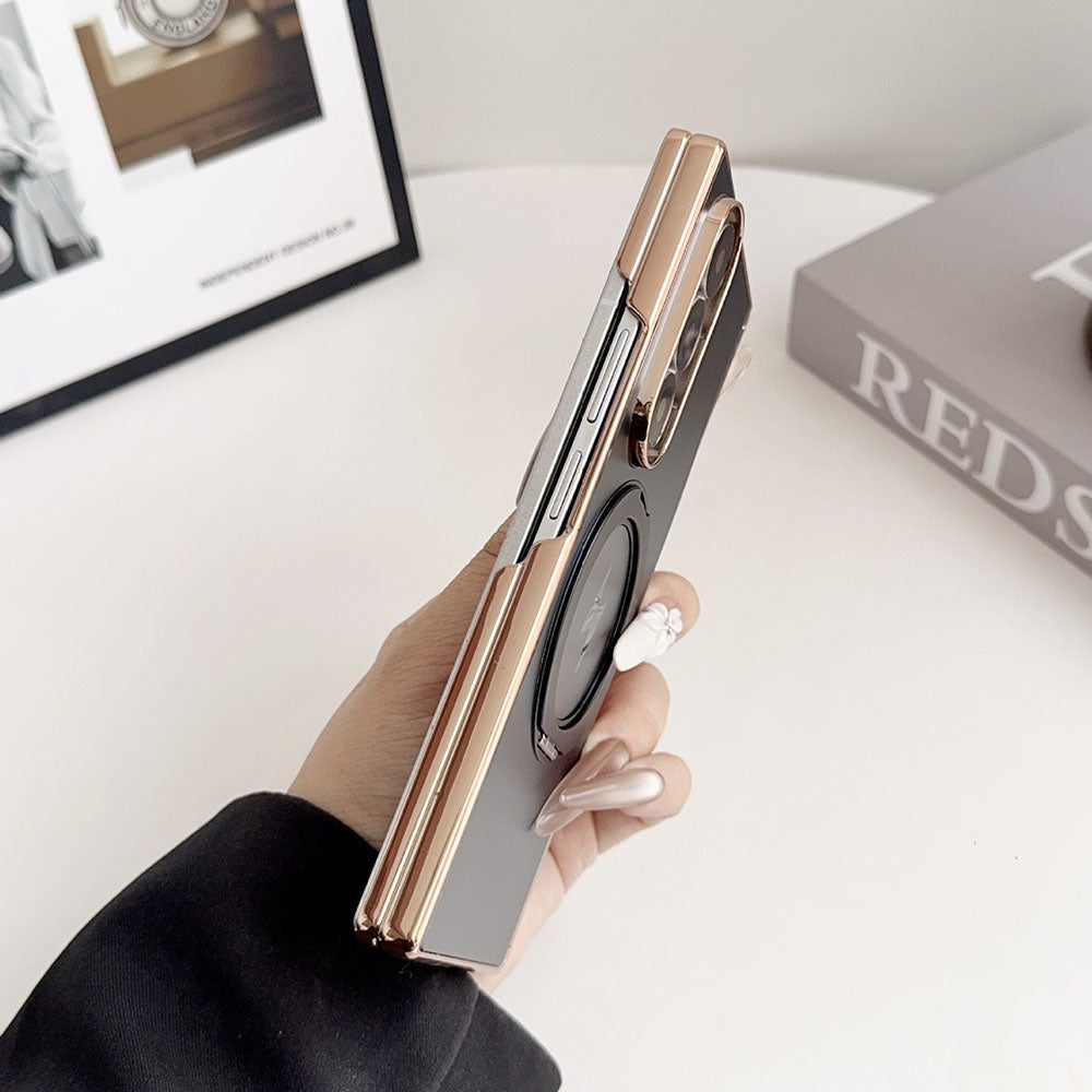 Magnetic Electroplated Rotating Stand Phone Case For Samsung Galaxy Z Fold