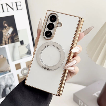 Magnetic Electroplated Rotating Stand Phone Case For Samsung Galaxy Z Fold
