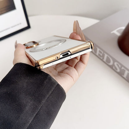 Magnetic Electroplated Rotating Stand Phone Case For Samsung Galaxy Z Fold