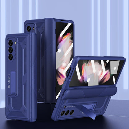 360 All Inclusive Samasung Galaxy Z Fold5 Fold4 Fold3 Case With Hinge Lid & Kick-stand - Mycasety Mycasety