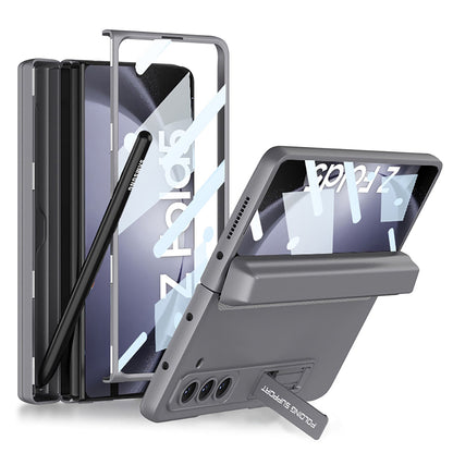 Magnetic Hinge Pen Box Protective Phone Case With Back Screen Glass For Samsung Galaxy Z Fold 5/4/3 5G - Mycasety Mycasety