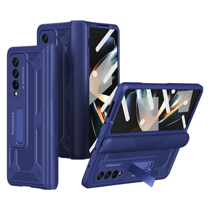 Magnetic Hinge Invisible Bracket Non-slip Phone Case For Samsung Galaxy Z Fold3 Fold4 5G With Back Screen Protector - Mycasety Mycasety