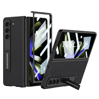 Luxury All-inclusive invisible Bracket Phone Case With Back Screen Protector For Samsung Galaxy Z Fold 5/4/3 5G - Mycasety Mycasety