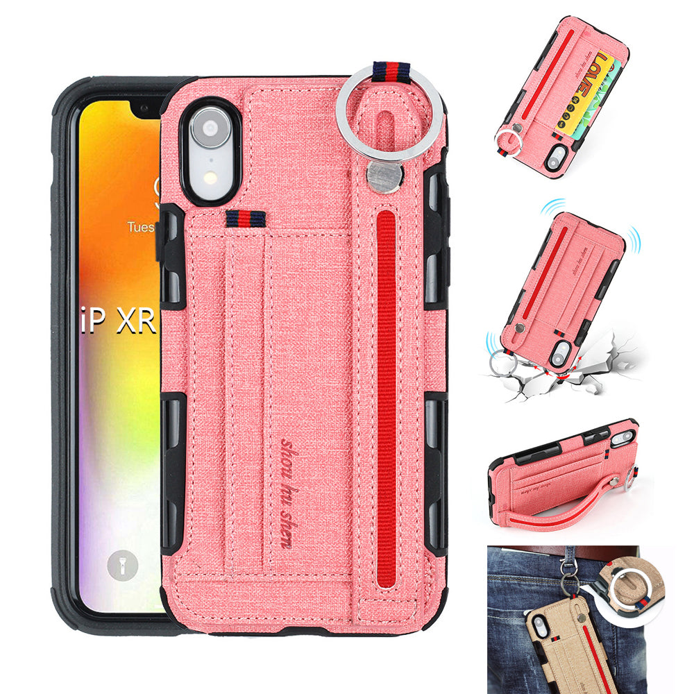 Metal Buckle Wrist Strap Bracket Card Slot Phone Case - Dealggo.com