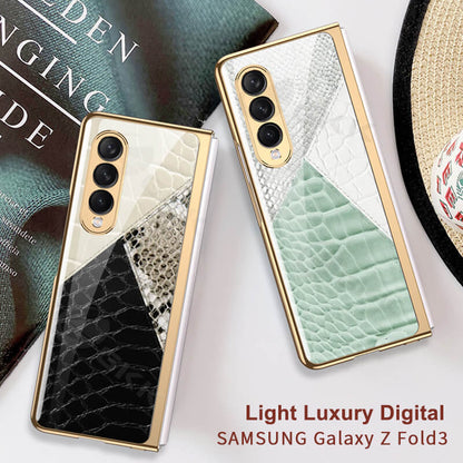 Dealggo | Python Leopard Print Tempered Glass Case for Samsung Galaxy Z Fold 3 2 1 5G