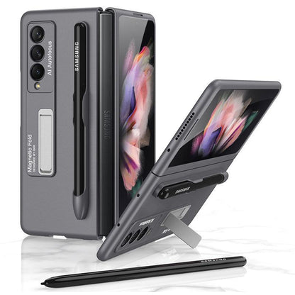 Magnetic Stand Holder Pen Slot Hard Protective Case For Samsung Z Fold 3 5G - GiftJupiter