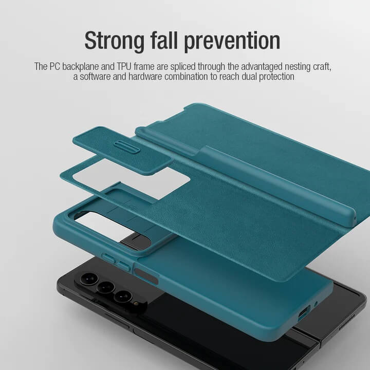 Samsung Galaxy Z Fold 4 5G Leather Case with S Pen Slot - GiftJupiter