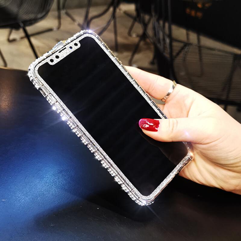 Diamond High Quality Line Black Glitter Ring Phone Case For iPhone - Dealggo.com
