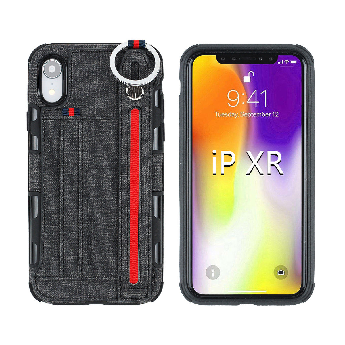 Metal Buckle Wrist Strap Bracket Card Slot Phone Case - Dealggo.com