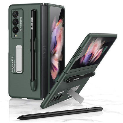 Magnetic Stand Holder Pen Slot Hard Protective Case For Samsung Z Fold 3 5G - GiftJupiter