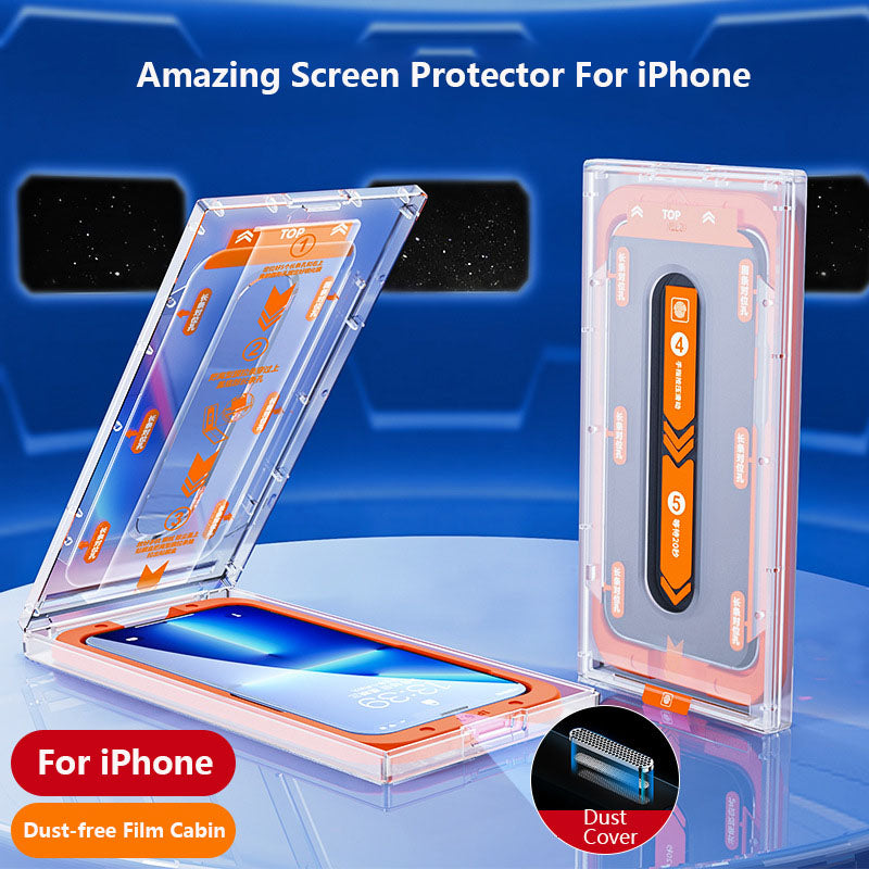 HD Transparent Screen Protector For iPhone With Dust-free Film Cabin