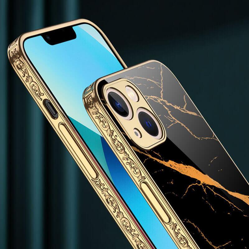 Dealggo | Baroque Woven Tempered Glass iPhone 13 12 11 Pro Max Cases