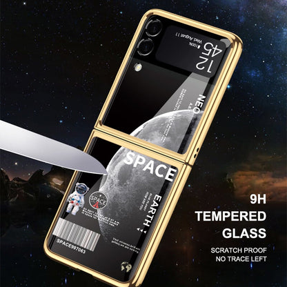 Space Luxury Plating Frame Anti-knock Protection Glass Case For Samsung Galaxy Z Flip3 - GiftJupiter