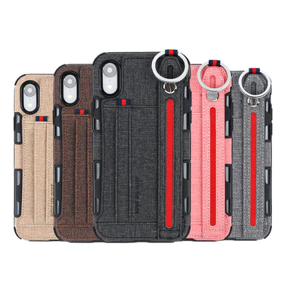 Metal Buckle Wrist Strap Bracket Card Slot Phone Case - Dealggo.com