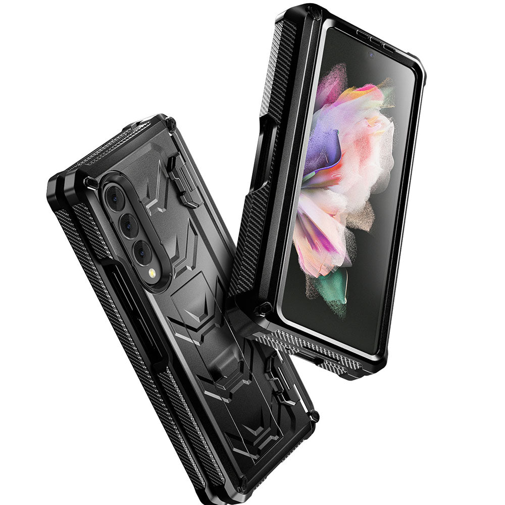 Newest Double-Cover Fold Mecha all-inclusive Rugged Phone Case For Galaxy Z Fold4 Fold3 Samsung Cases