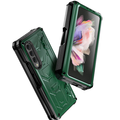 Newest Double-Cover Fold Mecha all-inclusive Rugged Phone Case For Galaxy Z Fold4 Fold3 Samsung Cases