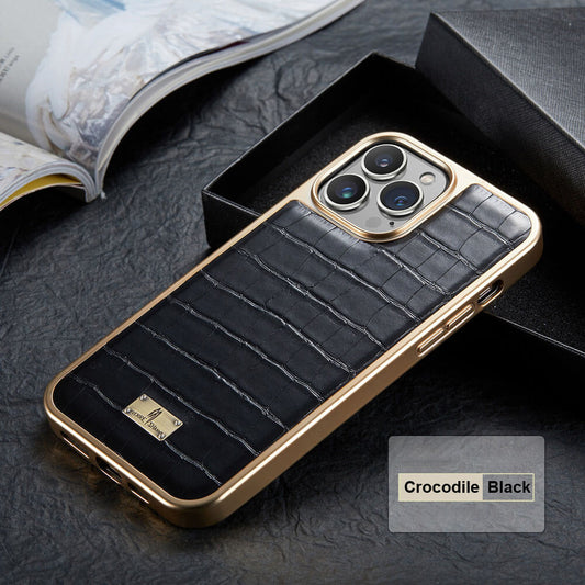 Luxury Leather Crocodile Pattern iPhone Samsung Case