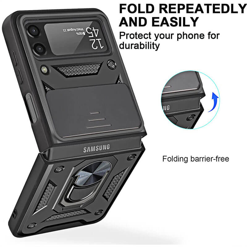 Drop Tested Cover with Magnetic Kickstand Car Mount Protective Case for Samsung Galaxy Z Flip 3 5G - GiftJupiter