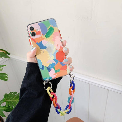 Graffiti Bracelet Colorful Chain Soft Phone Cases for iphone 12 11 pro max X XS XR 7 8 Plus SE 2020 - Dealggo.com