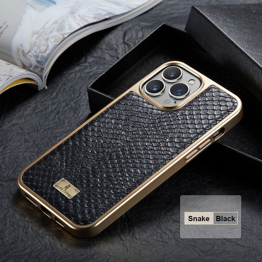 Dealggo UK | Luxury Leather Snake Pattern iPhone Case