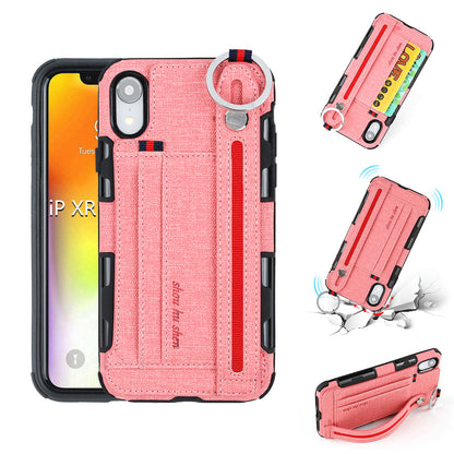 Metal Buckle Wrist Strap Bracket Card Slot Phone Case - Dealggo.com