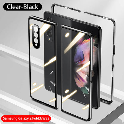 Magnetic Metal Anti-fall Clear Protective Case For Samsung Galaxy Z Fold4 Fold3 5G