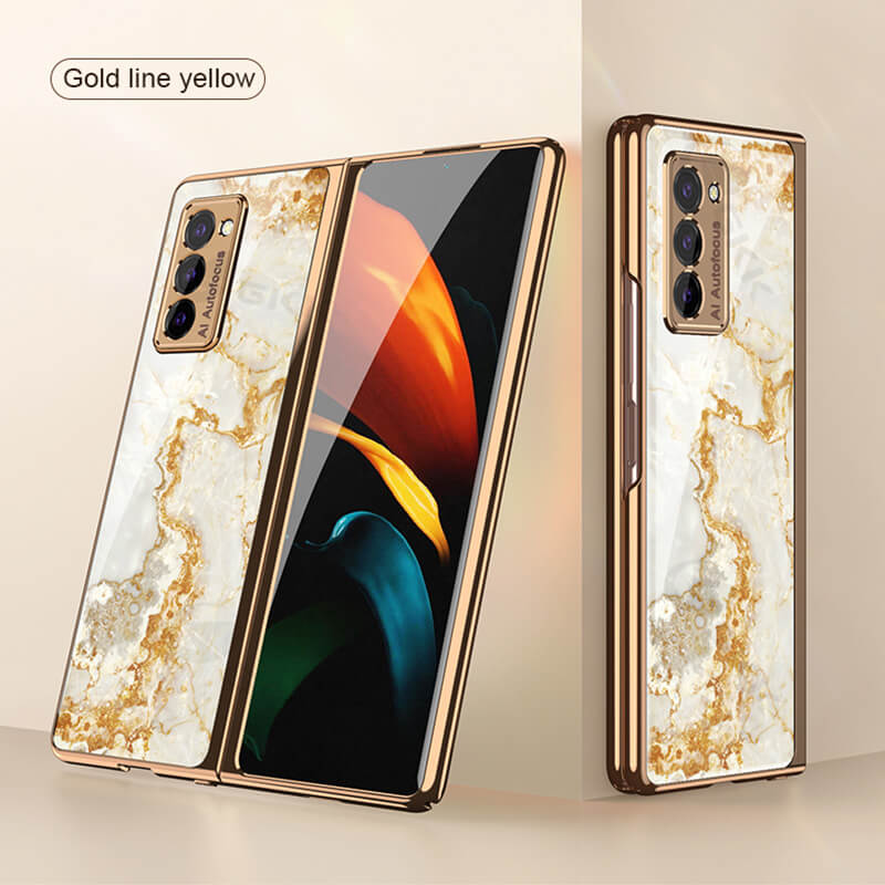 Galaxy Z Fold2 5G | Luxury Deer Tempered Glass Case Anti-knock Protective Hard Phone Cover - GiftJupiter