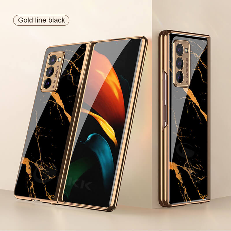 Galaxy Z Fold2 5G | Luxury Deer Tempered Glass Case Anti-knock Protective Hard Phone Cover - GiftJupiter