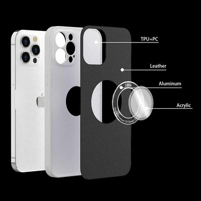 2021 INS LOGO Hollow Design Leather Protective Case For iPhone - Dealggo.com
