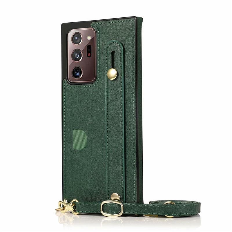 Luxury Brand Leather Stand Holder Square Case For Samsung Galaxy S21 S20 S10 Ultra Plus FE Note20 10 A71 A51 Cover