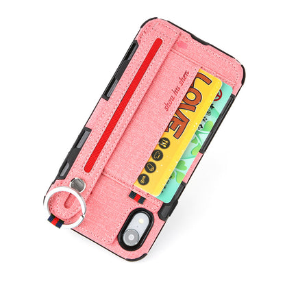 Metal Buckle Wrist Strap Bracket Card Slot Phone Case - Dealggo.com