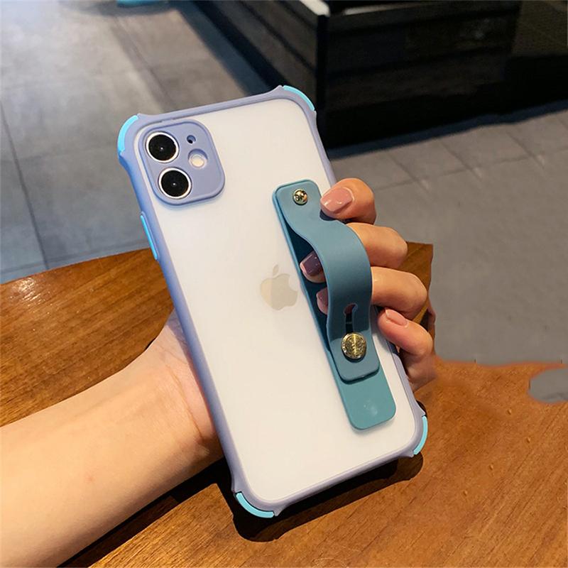 Lovely Matte Stand Holder Clear Phone Case For iPhone 12 Pro Max 11 XS XR 7 8 Plus & Samsung Galaxy S21 S20 FE Note 20 Note 10 Cover