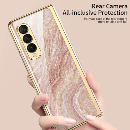 Dealggo | Marble Glass Case for Samsung Galaxy Z Fold 4 3 2 1 5G