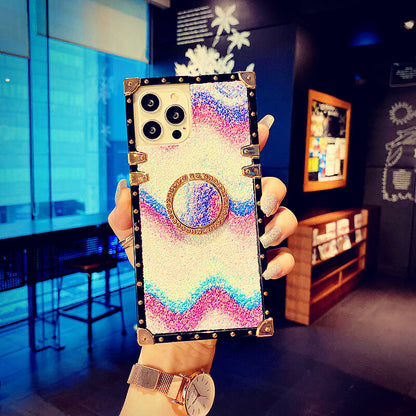 Luxury Diamond Glitter Wave Pattern Ring Phone Case For iPhone Samsung Huawei - Dealggo.com