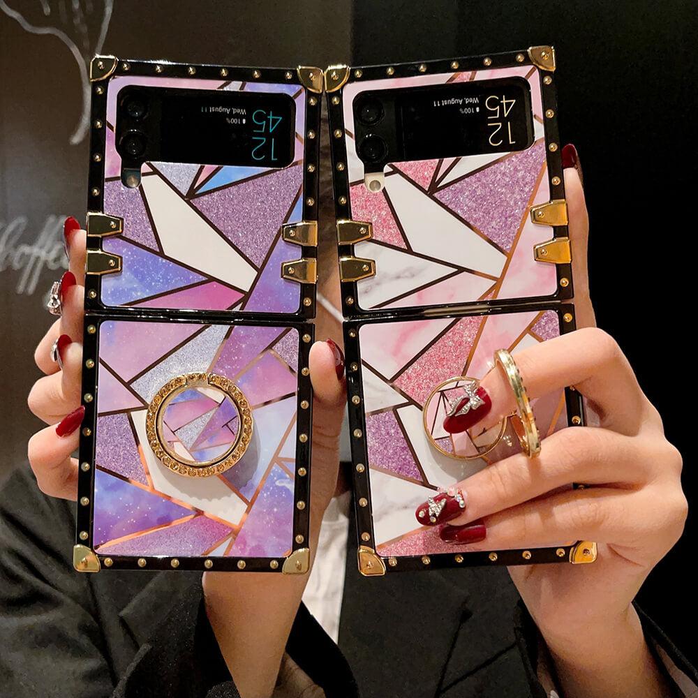 Splicing Glitter Ring Phone Case for Samsung Galaxy Z Flip4 Flip3