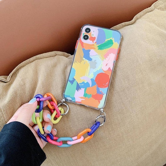 Graffiti Bracelet Colorful Chain Soft Phone Cases for iphone 12 11 pro max X XS XR 7 8 Plus SE 2020 - Dealggo.com