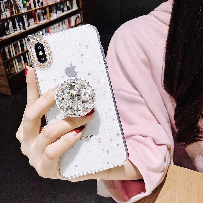 Queen Diamond Bracket Mobile Phone Case For iPhone (with AirBag) - Dealggo.com