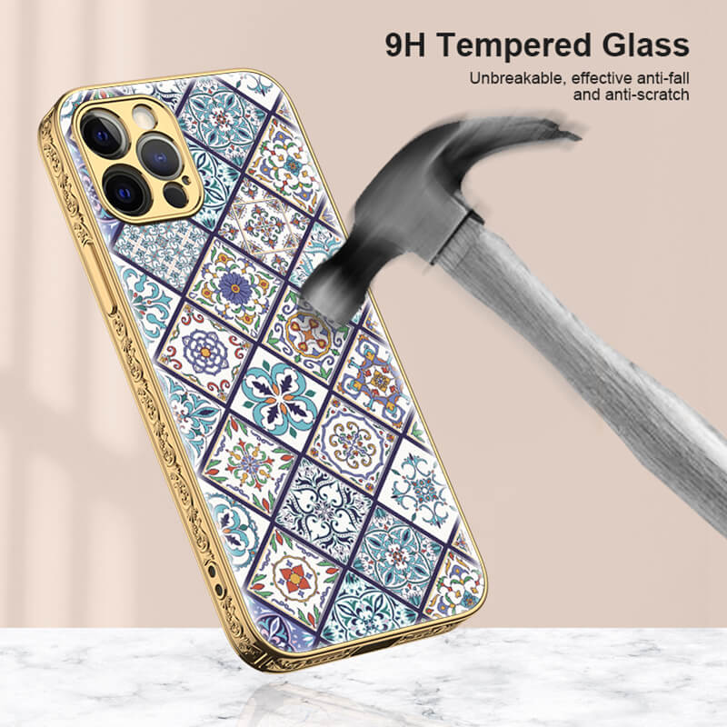 Boho-chic glass phone case for iPhone