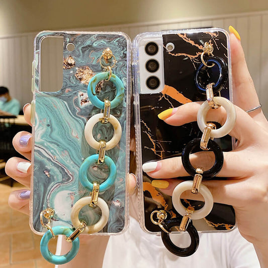 2021 Marbling Chain Wristband Phone Case For Samsung - Dealggo.com