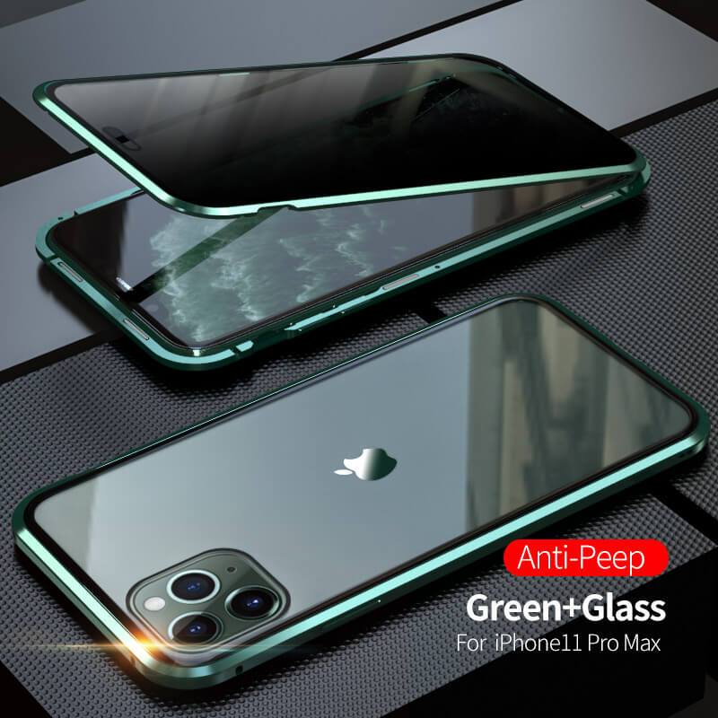 2021 Double-Sided Protection Anti-Peep Tempered Glass iPhone Case - Dealggo.com