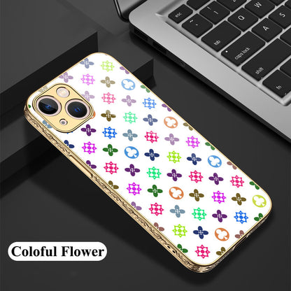Dealggo | Baroque Flower Tempered Glass iPhone 13 12 11 Pro Max Cases