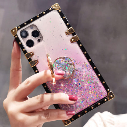 2021 Crystal Diamond Gradient Star Bling Ring Holder Phone Case - Dealggo.com