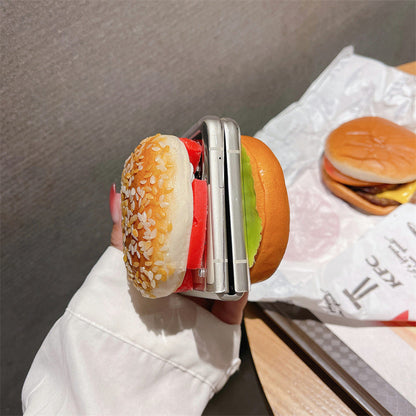 Fun Spoof Three-dimensional Hamburger For Samsung Galaxy Z Flip3/4 Case