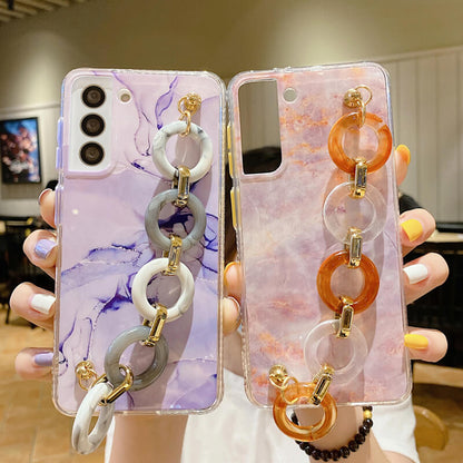 2021 Marbling Chain Wristband Phone Case For Samsung - Dealggo.com